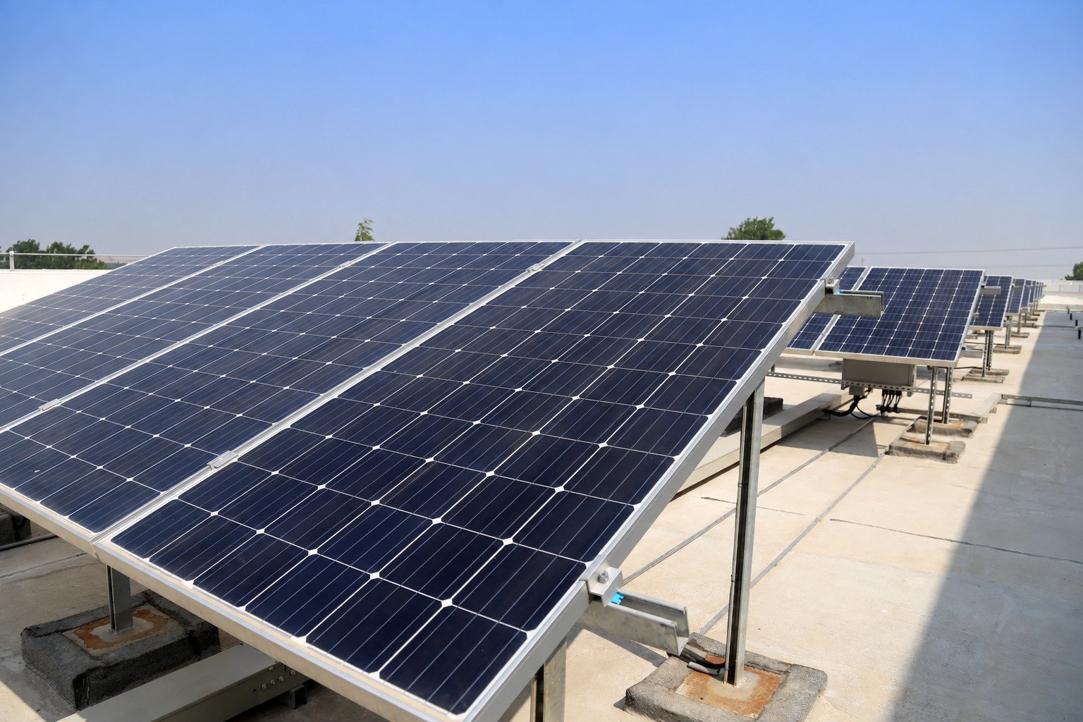 Commercial solar panel installation